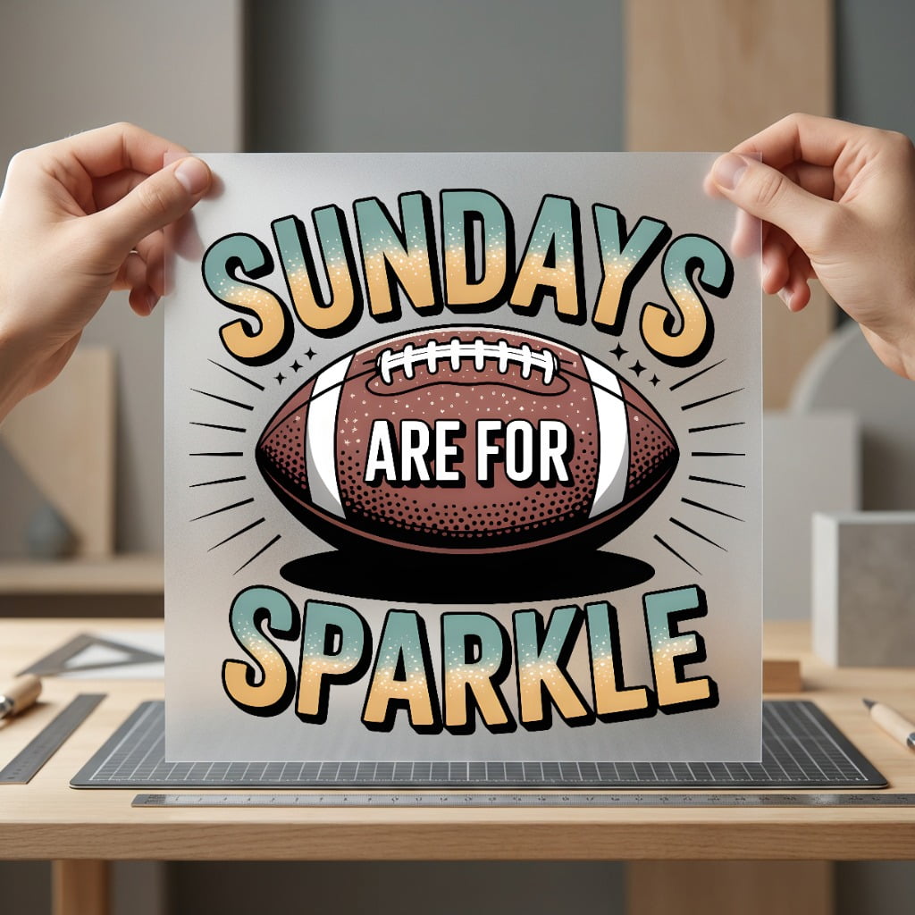 Sundays Sparkle Football Retro Fitness Ready to Press DTF Transfer for Dtf