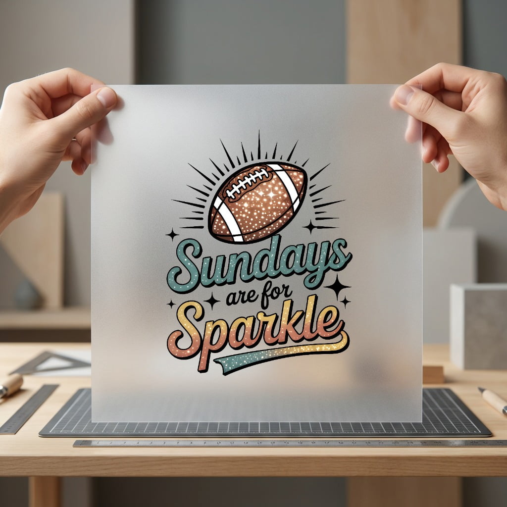 Sundays Sparkle Football Retro Retro Fitness Ready to Press DTF Transfer for Dtf