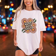 Sunny Days Ahead Daisies Retro Boho Ready to Press DTF Transfer for Dtf