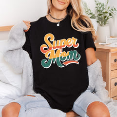 Super Mom Retro Groovy Mom Retro Ready to Press DTF Transfer for Dtf