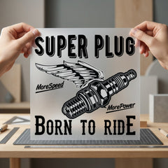 Super Plug Born Ride Usa Vintage Ready to Press DTF Transfer for Dtf