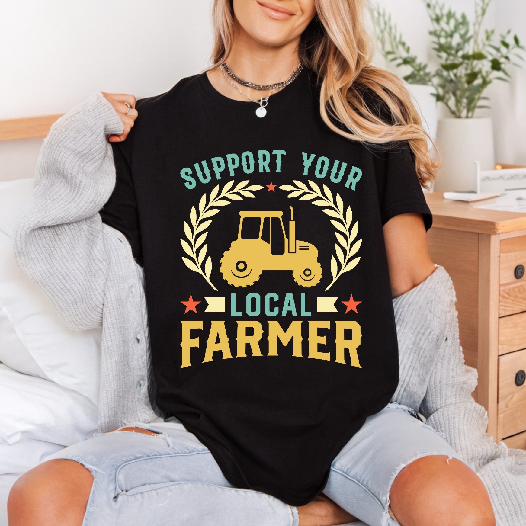 Support Local Farmer Retro Usa Vintage Ready to Press DTF Transfer for Dtf