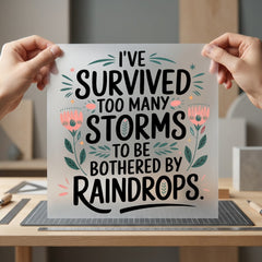 Survived Too Many Storms Floral Ready to Press DTF Transfer for Dtf