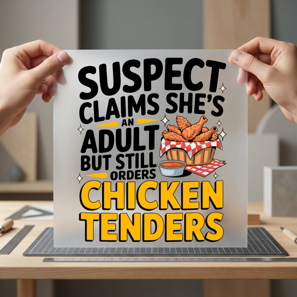 Suspect Claims Adult Chicken Funny Sarcastic Ready to Press DTF Transfer for Dtf
