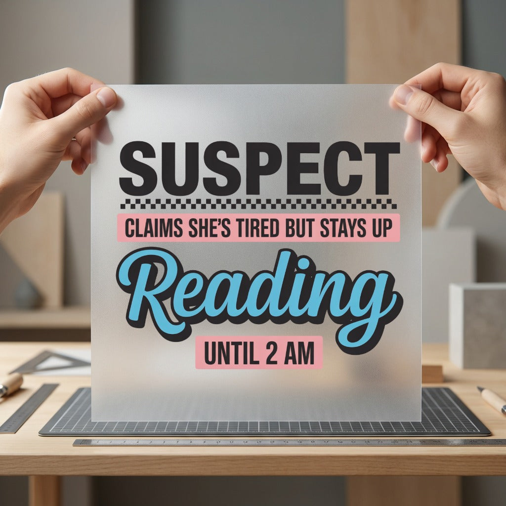 Suspect Stays Reading Quote Funny Sarcastic Ready to Press DTF Transfer for Dtf