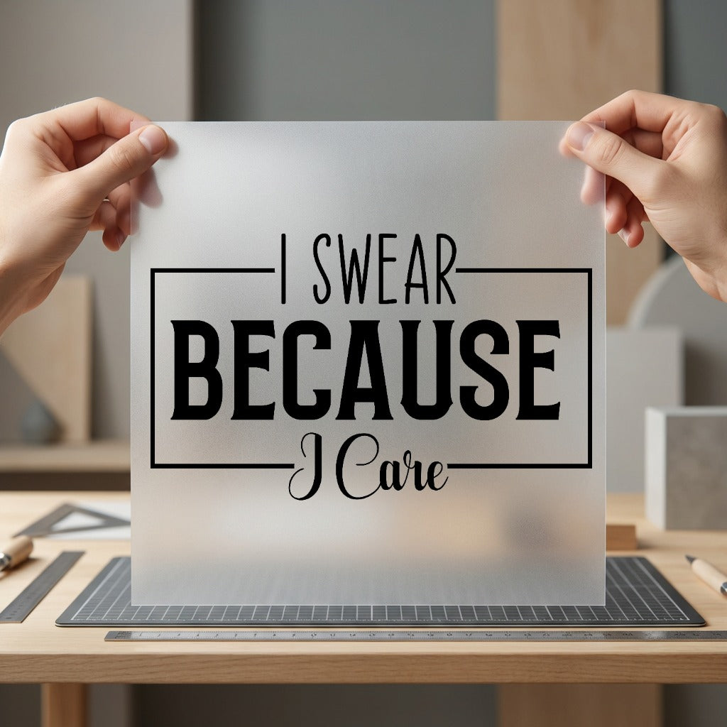 Swear Because Care Humorous Funny Sarcastic Ready to Press DTF Transfer for Dtf
