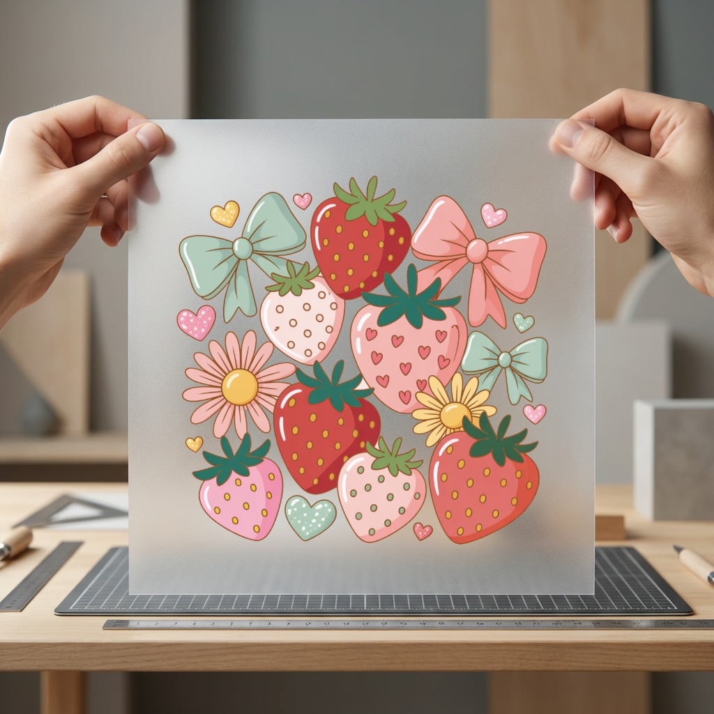 Sweet Strawberry Bows Retro Retro Ready to Press DTF Transfer for Dtf