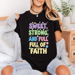 Sweet Strong Faith Retro Christian Faith Ready to Press DTF Transfer for Dtf