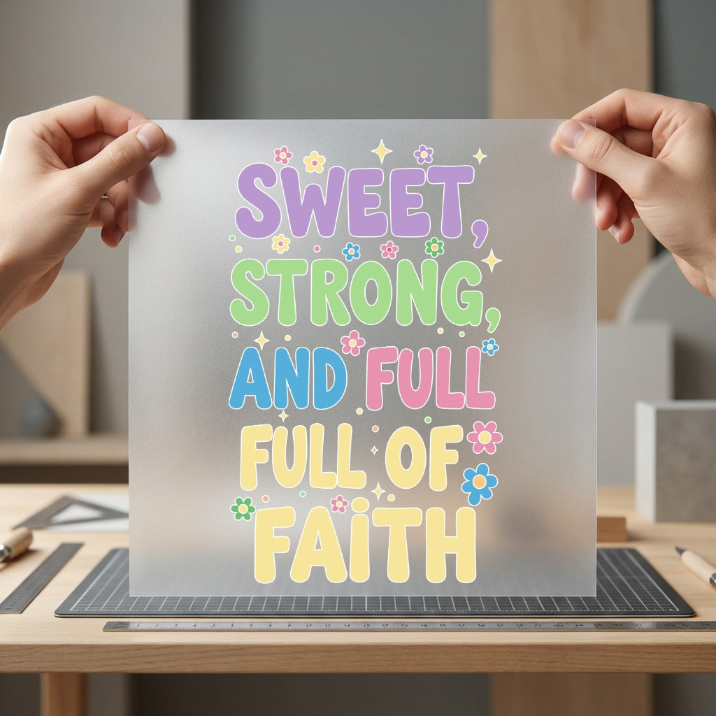Sweet Strong Faith Retro Christian Faith Ready to Press DTF Transfer for Dtf