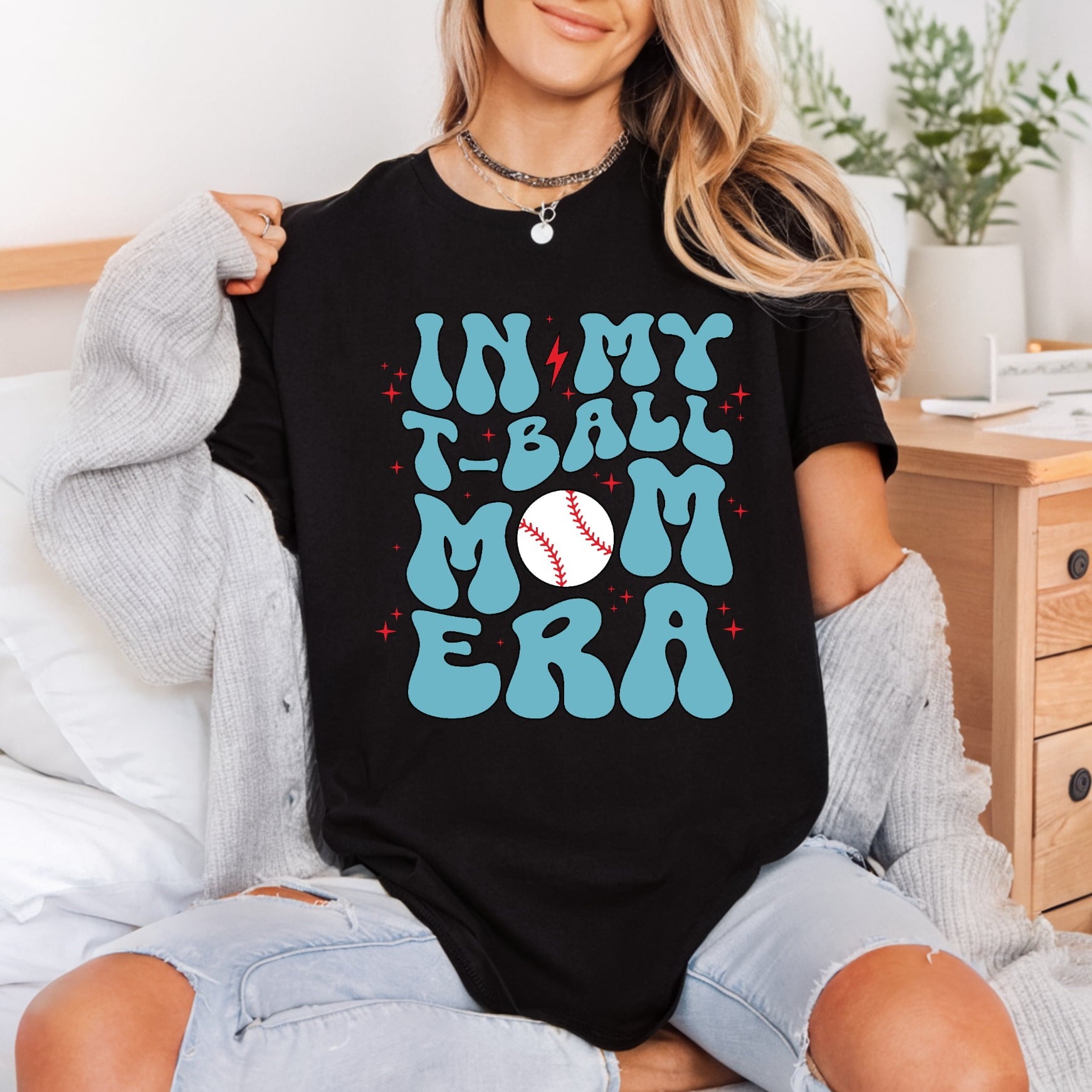 T-ball Mom Era Retro Mom Retro Ready to Press DTF Transfer for Dtf