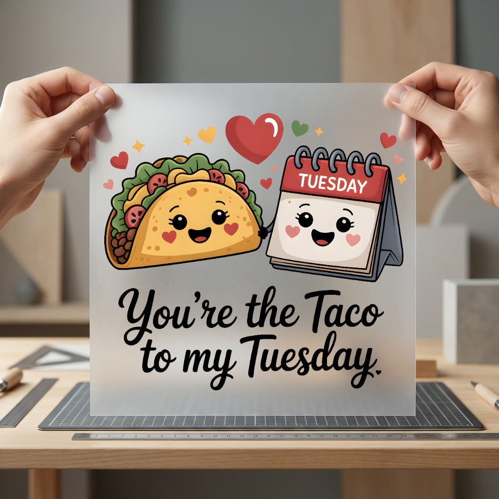 Taco Tuesday Foodie Diy Valentine Ready to Press DTF Transfer for Dtf