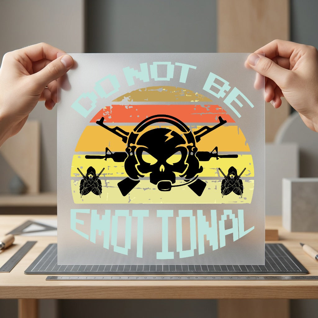 Tactical Skull Weapons Retro Funny Sarcastic Ready to Press DTF Transfer for Dtf