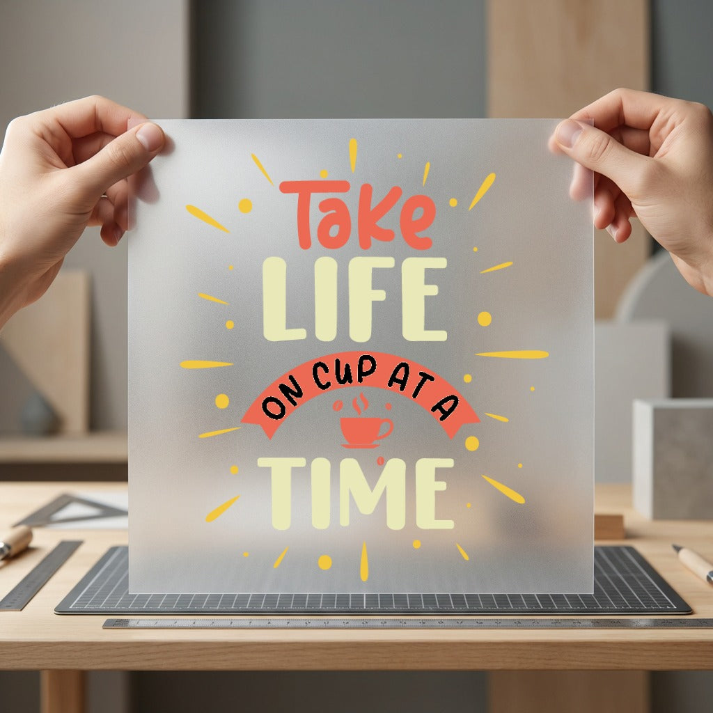 Take Life One Cup Positive Vibes Collection Good Vibes Collection Ready to Press DTF Transfer for Dtf