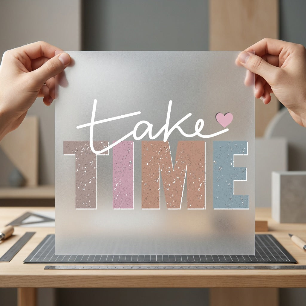 Take Time Retro Affirmation Retro Ready to Press DTF Transfer for Dtf