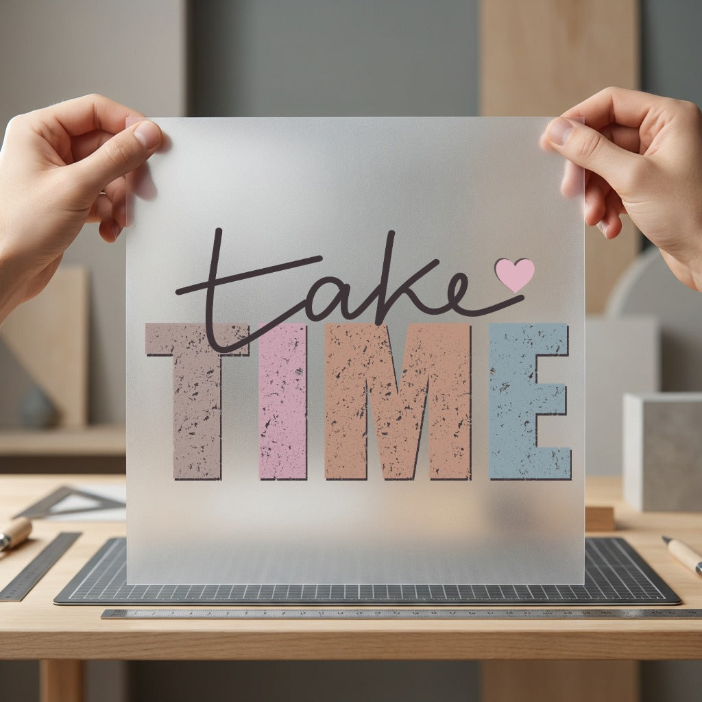 Take Time Retro Affirmation Retro Ready to Press DTF Transfer for Dtf