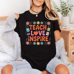 Teach Love Inspire Retro Teacher Retro Ready to Press DTF Transfer for Dtf