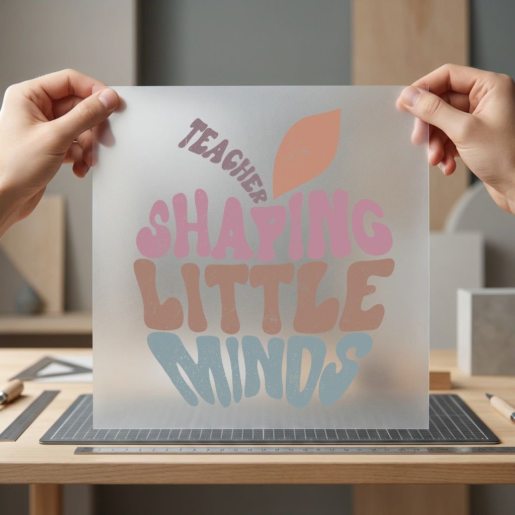 Teacher Shaping Little Minds Teacher Vintage Ready to Press DTF Transfer for Dtf