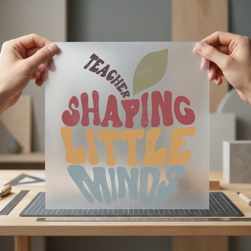 Teacher Shaping Little Minds Teacher Vintage Ready to Press DTF Transfer for Dtf