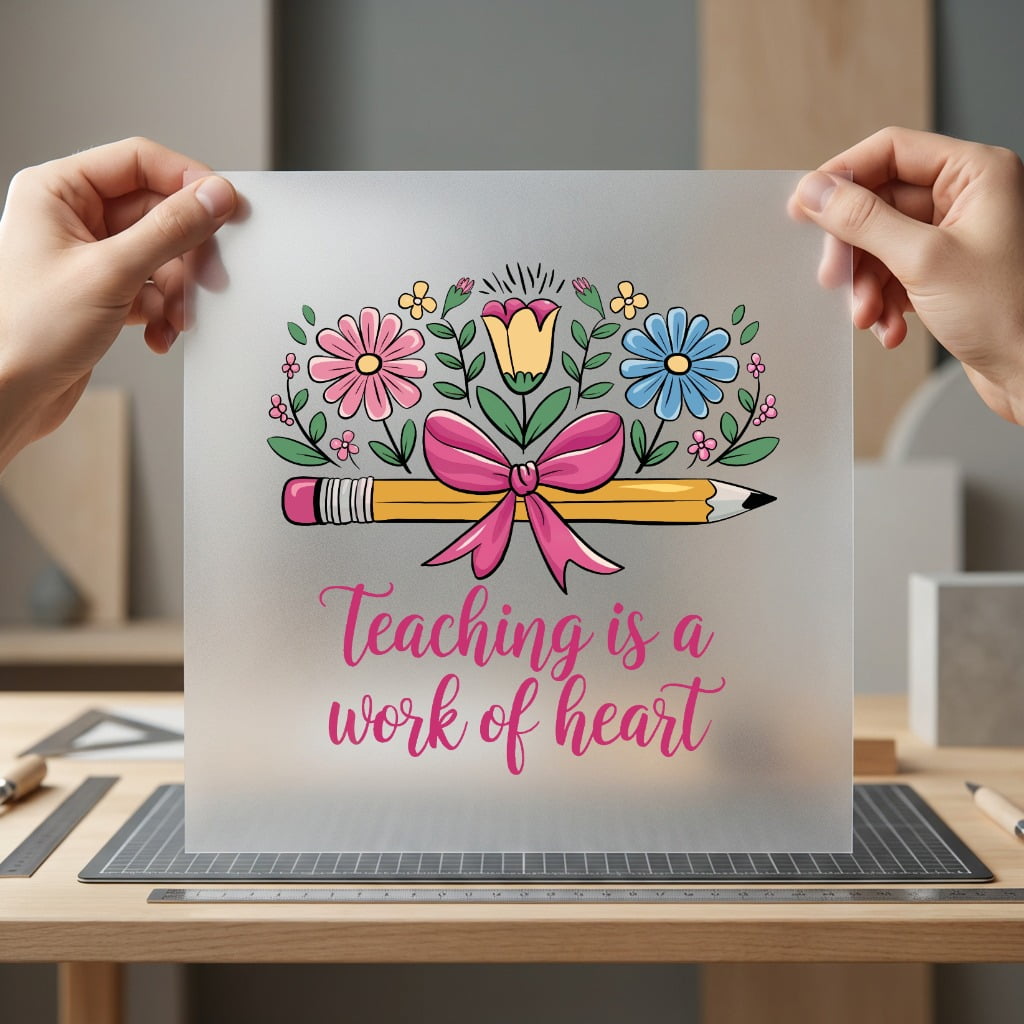 Teaching Work Heart Teacher Teacher Ready to Press DTF Transfer for Dtf