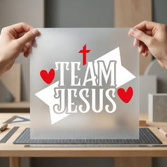 Team Jesus Red Cross Christian Faith Ready to Press DTF Transfer for Dtf