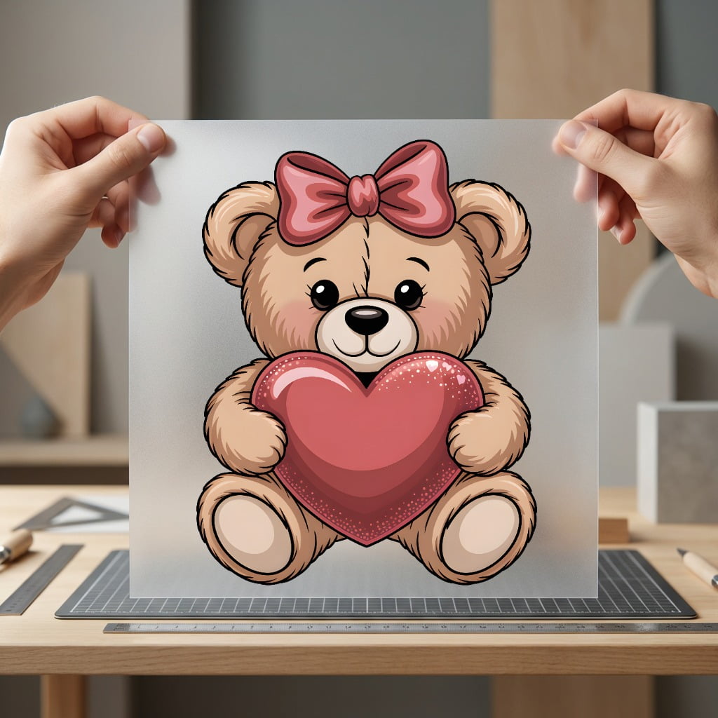 Teddy Bear Heart Kawaii Valentine Ready to Press DTF Transfer for Dtf