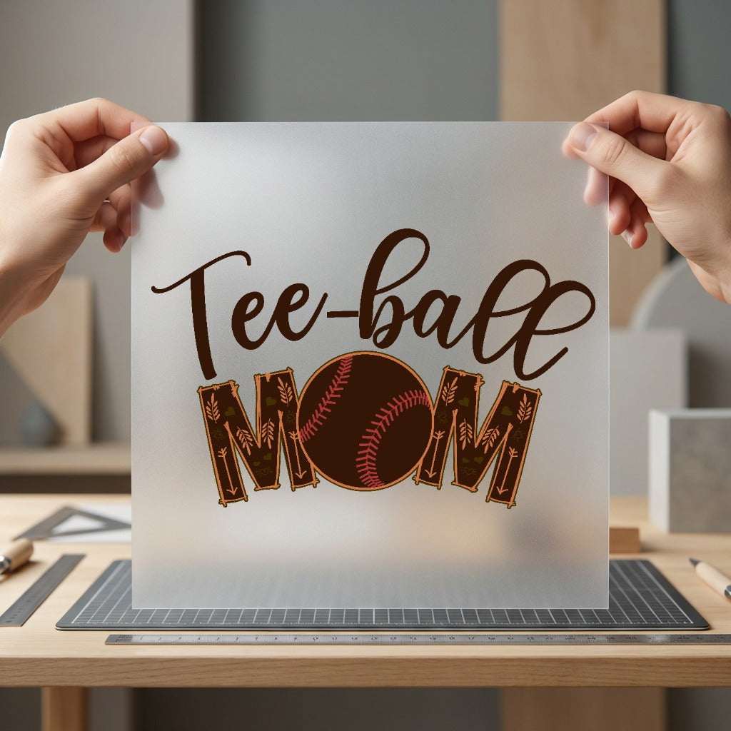 Tee-ball Mom Distressed Baseball Mom Boho Ready to Press DTF Transfer for Dtf