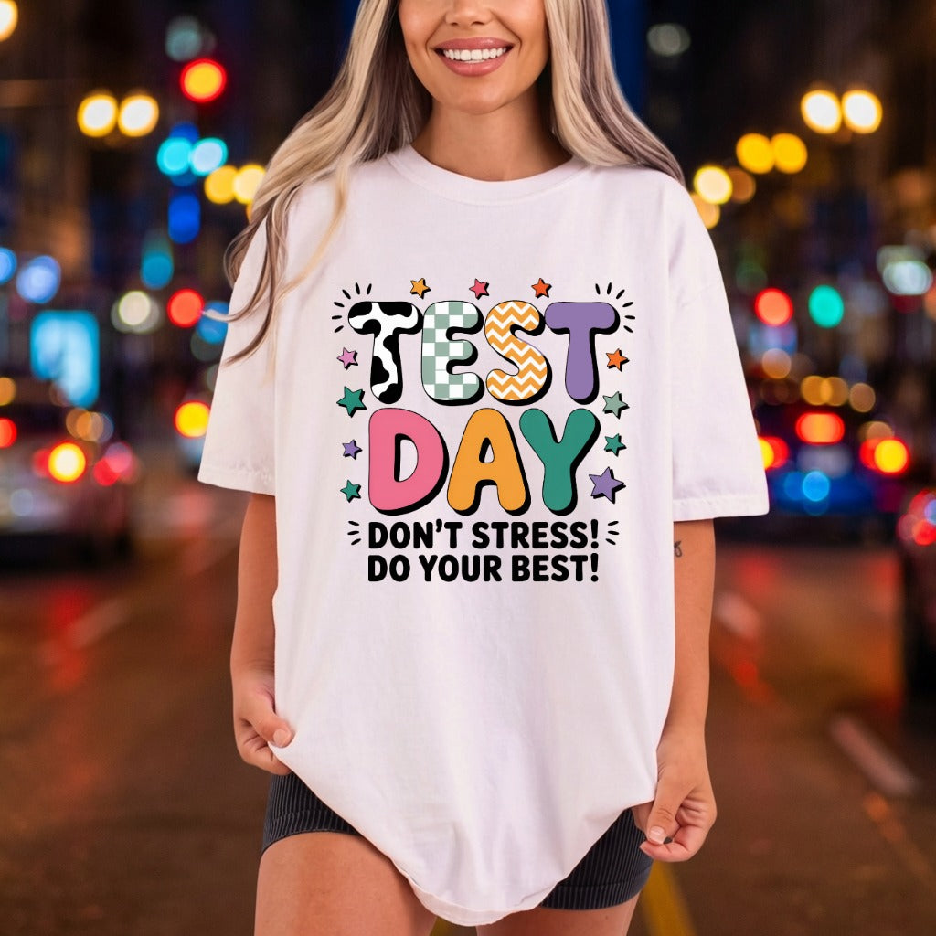 Test Day Retro School Teacher Retro Ready to Press DTF Transfer for Dtf