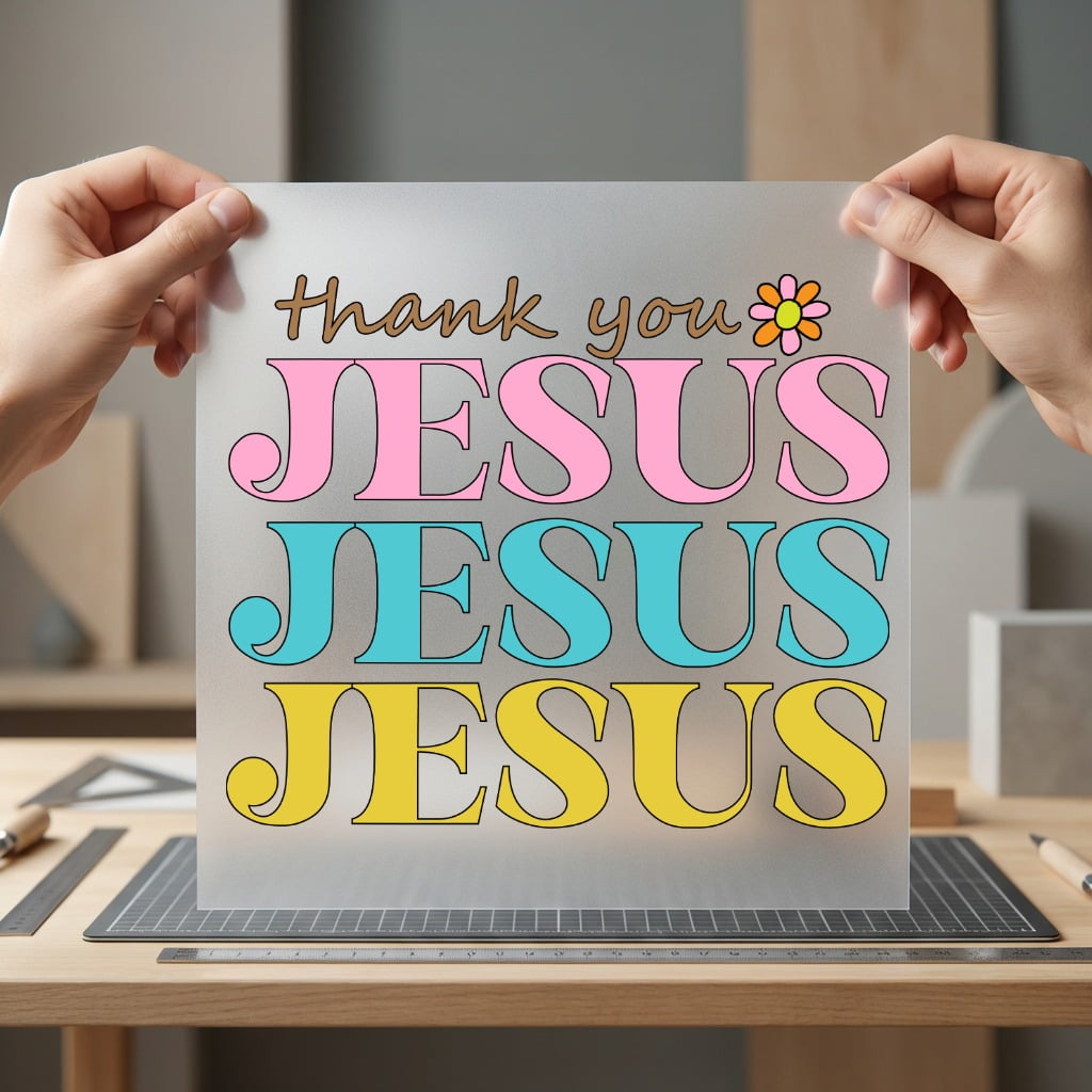 Thank You Jesus Retro Christian Faith Ready to Press DTF Transfer for Dtf