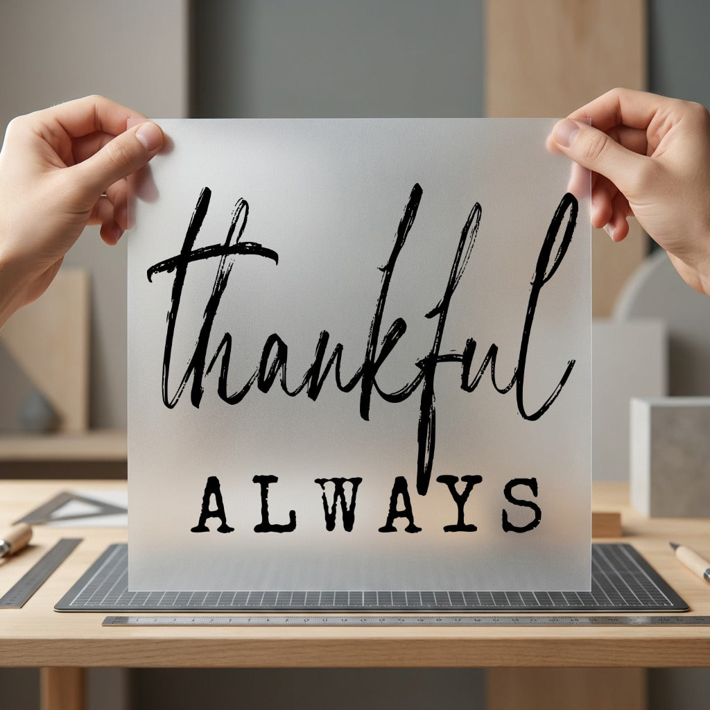 Thankful Always Brush Script Vintage Retro Ready to Press DTF Transfer for Dtf
