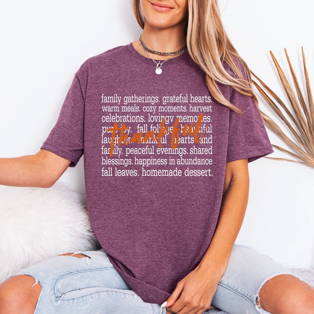 Thankful | Grateful Hearts & Blessings Tee - Luckets.com