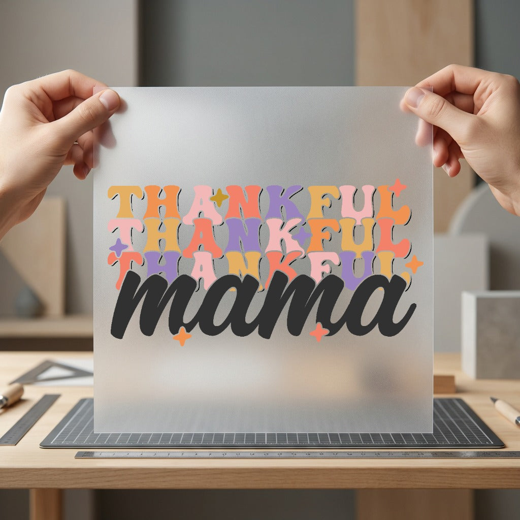 Thankful Mama Retro Vintage Thanksgiving Mom Ready to Press DTF Transfer for Dtf