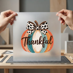 Thankful Pumpkin Boho Autumn Thanksgiving Fall Ready to Press DTF Transfer for Dtf