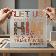 Thanksgiving Scripture Psalm Rustic Faith Bible Ready to Press DTF Transfer for Dtf