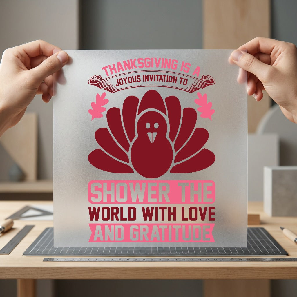 Thanksgiving Turkey Love Quote Faith Prayer Ready to Press DTF Transfer for Dtf