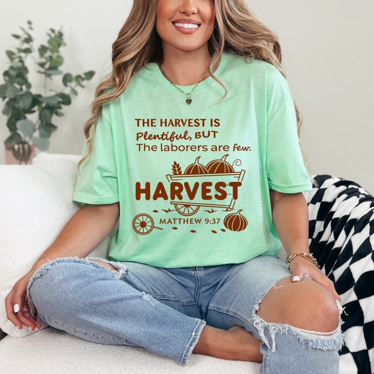 The Harvest Is Plentiful | Matthew 9:37 Faith Tee - Luckets.com