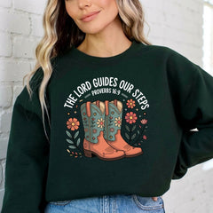 The Lord Guides Our Steps | Western Faith Sweatshirt - Luckets.com
