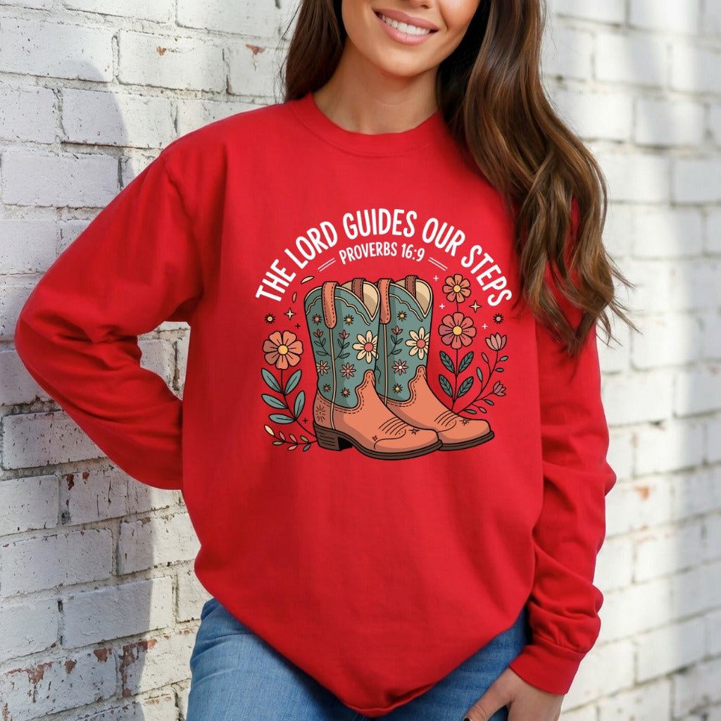 The Lord Guides Our Steps | Western Faith Sweatshirt - Luckets.com