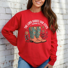 The Lord Guides Our Steps | Western Faith Sweatshirt - Luckets.com