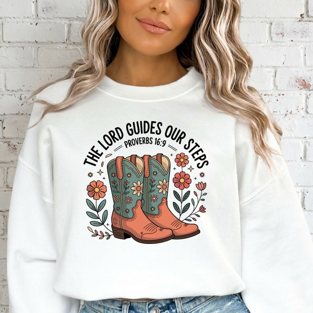 The Lord Guides Our Steps | Western Faith Sweatshirt - Luckets.com