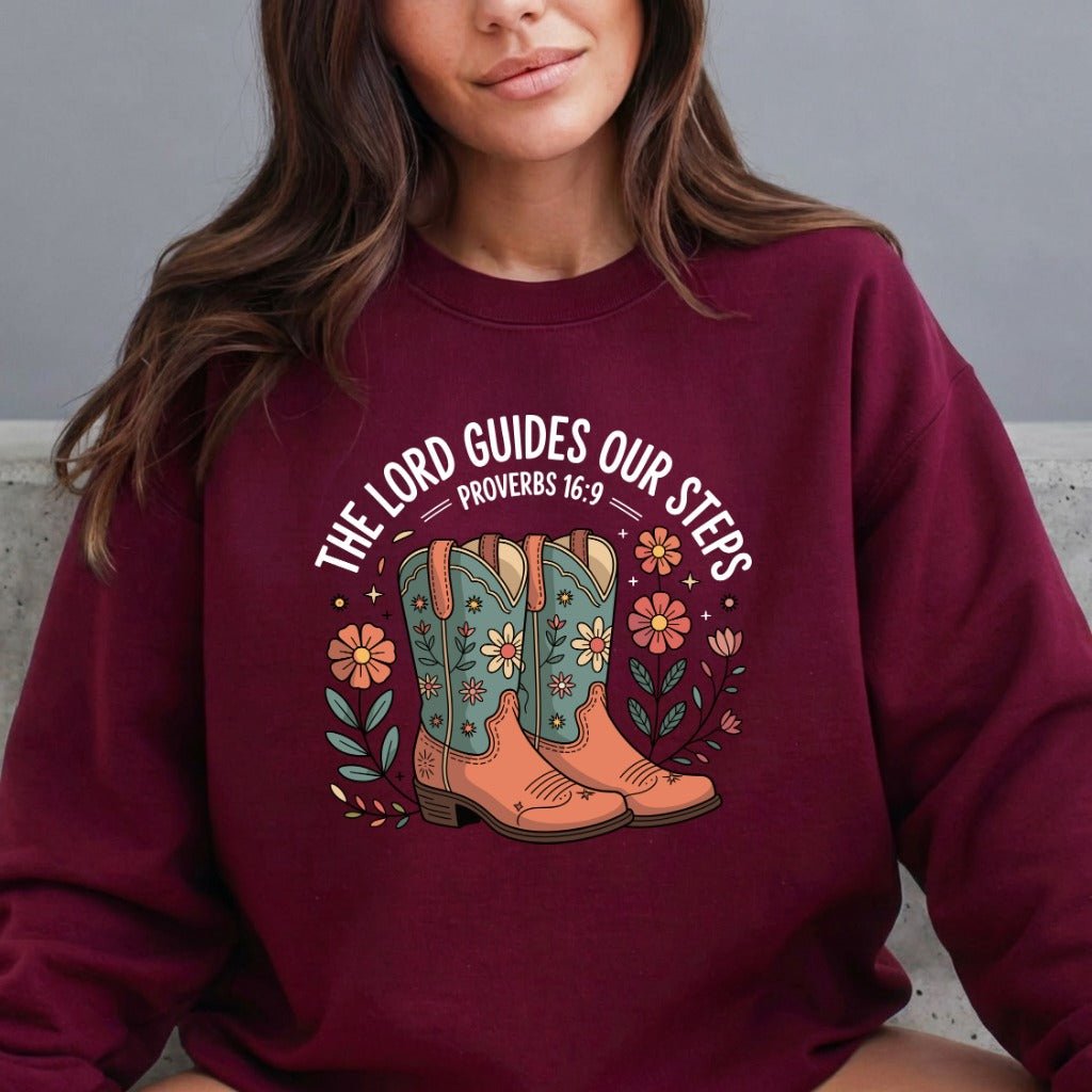 The Lord Guides Our Steps | Western Faith Sweatshirt - Luckets.com