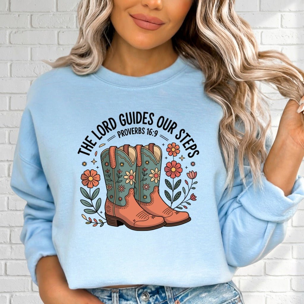 The Lord Guides Our Steps | Western Faith Sweatshirt - Luckets.com