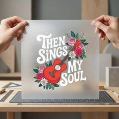 Then Sings Soul Guitar Christian Faith Ready to Press DTF Transfer for Dtf