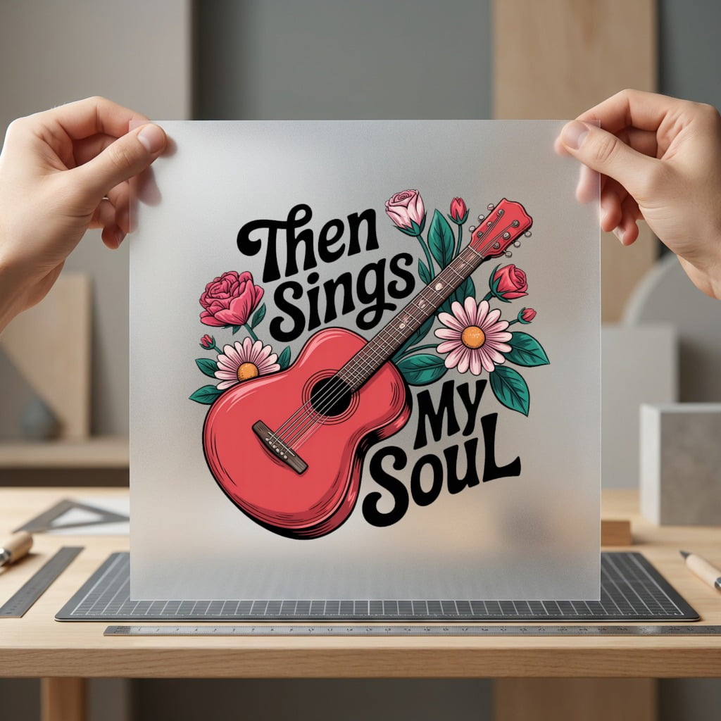 Then Sings Soul Guitar Christian Faith Ready to Press DTF Transfer for Dtf