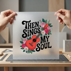 Then Sings Soul Guitar Christian Faith Ready to Press DTF Transfer for Dtf