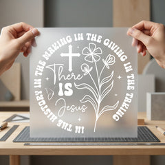 There Jesus Retro Floral Christian Faith Ready to Press DTF Transfer for Dtf