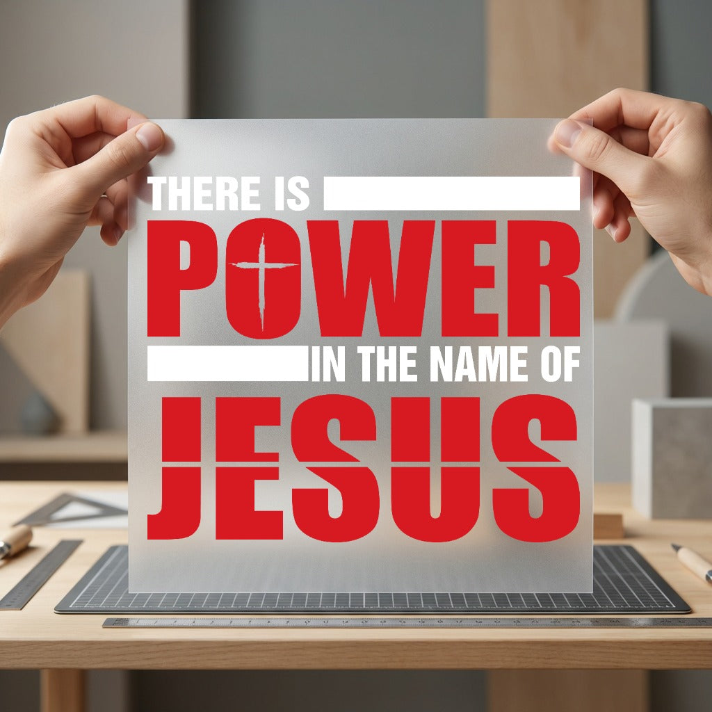 There Power Name Jesus Christian Faith Ready to Press DTF Transfer for Dtf