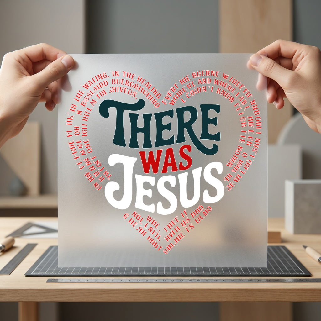 There Was Jesus Heart Christian Faith Ready to Press DTF Transfer for Dtf