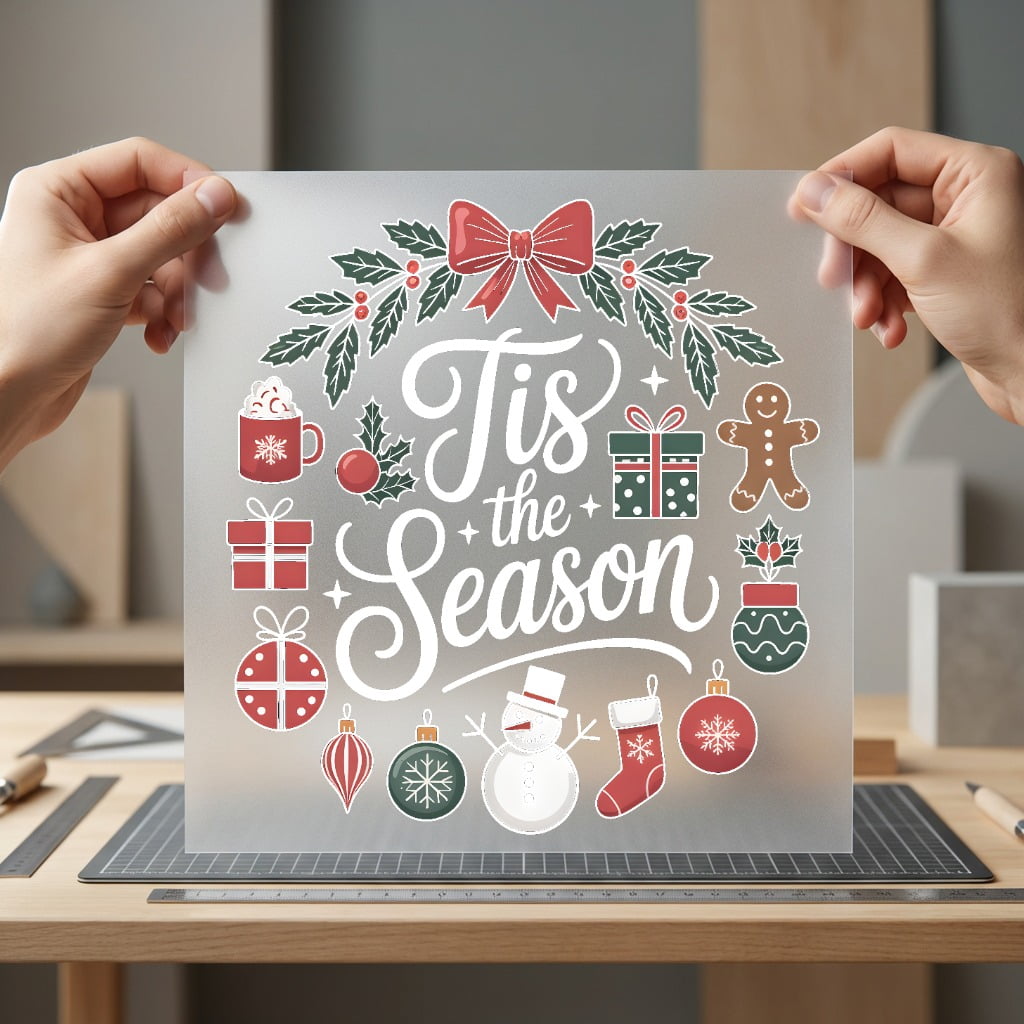 Tis Season Christmas Wreath Christmas Winter Ready to Press DTF Transfer for Dtf