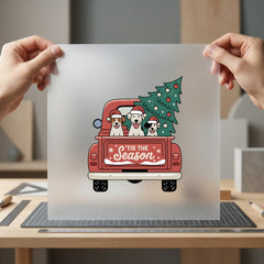 Tis Season Dogs Truck Christmas Mom Ready to Press DTF Transfer for Dtf