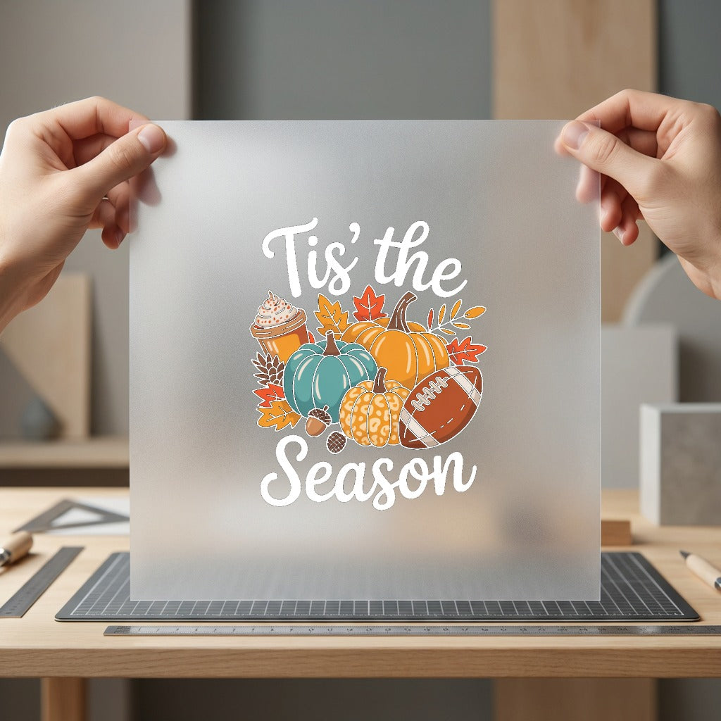 Tis Season Fall Autumn Halloween Thanksgiving Ready to Press DTF Transfer for Dtf